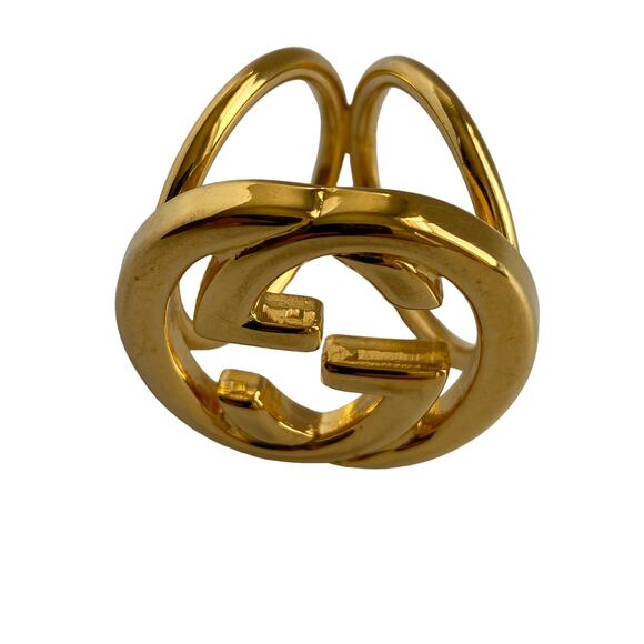 Gucci  GG Gold Tone Scarf Ring - Picture 1 of 9